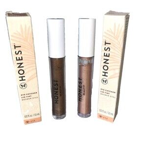 Lot of 2 Honest Beauty Eye Catcher Lid Tint Liquid Eyeshadow LATE NIGHT & PAYDAY